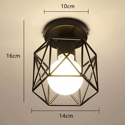 Retro Industrial Chandelier, Black, Gold Wrought Iron LED Ceiling Lamp with E27 Socket for Living Room Modern Decor