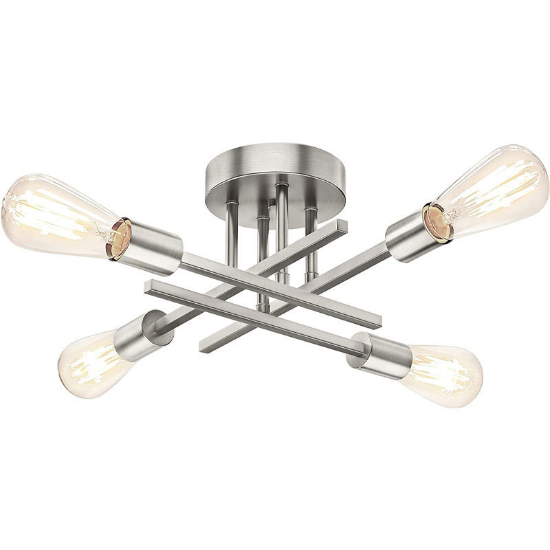 Retro Industrial Chandelier, Black, Gold Wrought Iron LED Ceiling Lamp with E27 Socket for Living Room Modern Decor