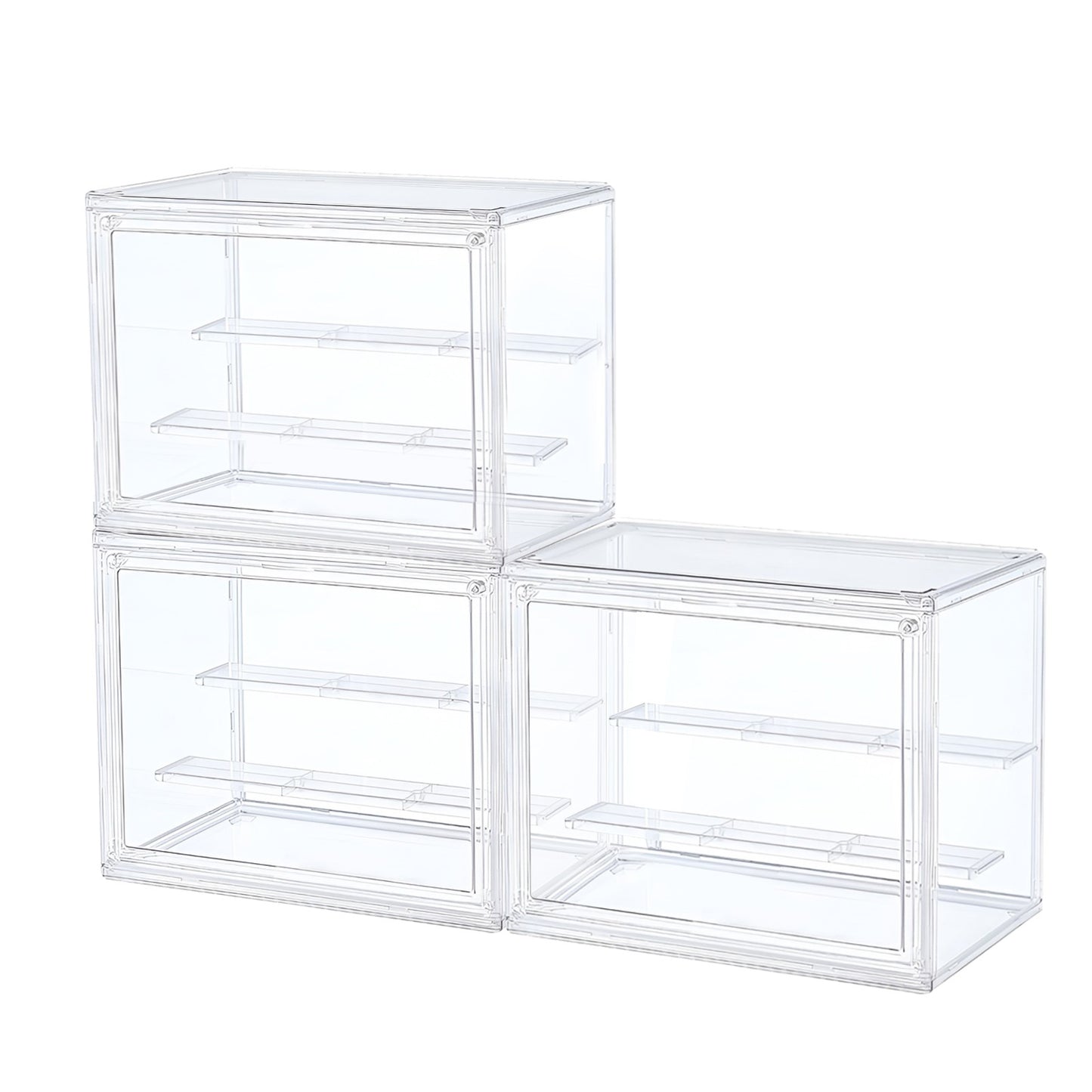Stackable Clear Display Box Plastic Dustproof Storage Bins Collectibles Figures Cosmetic Organizer  5