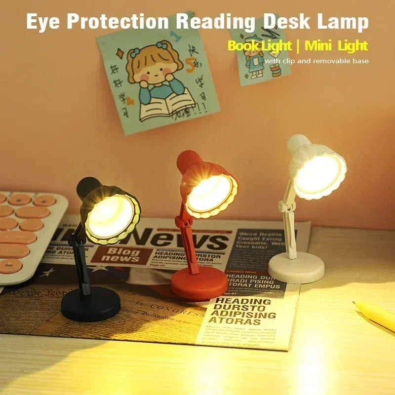 Mini Book Light With Clip 180° Foldable LED Reading Lamp for Night Reading, Eye-Caring Warm Light, Magnetic & Clip-On