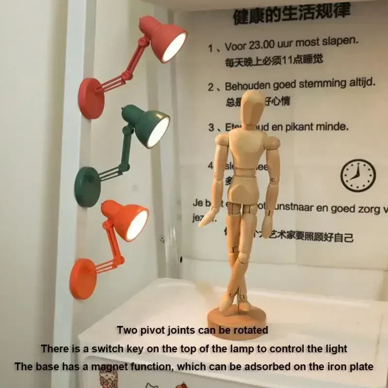 Mini Book Light With Clip 180 Foldable LED Reading Lamp For Night Reading EyeCaring Warm Light Magn 2