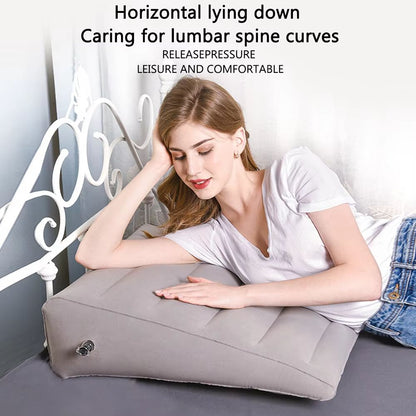 Portable Inflatable Travel Pillow  MultiPurpose Wedge  Leg Elevation Cushion For Camping Sleeping   5