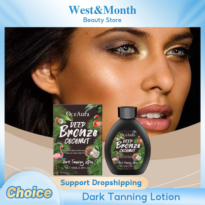 Coconut Tanning Lotion Sunless Tanner, Bronzing Enhancer Darkening Booster, Hydrate Golden Brown Sunbeds Self Bronzer