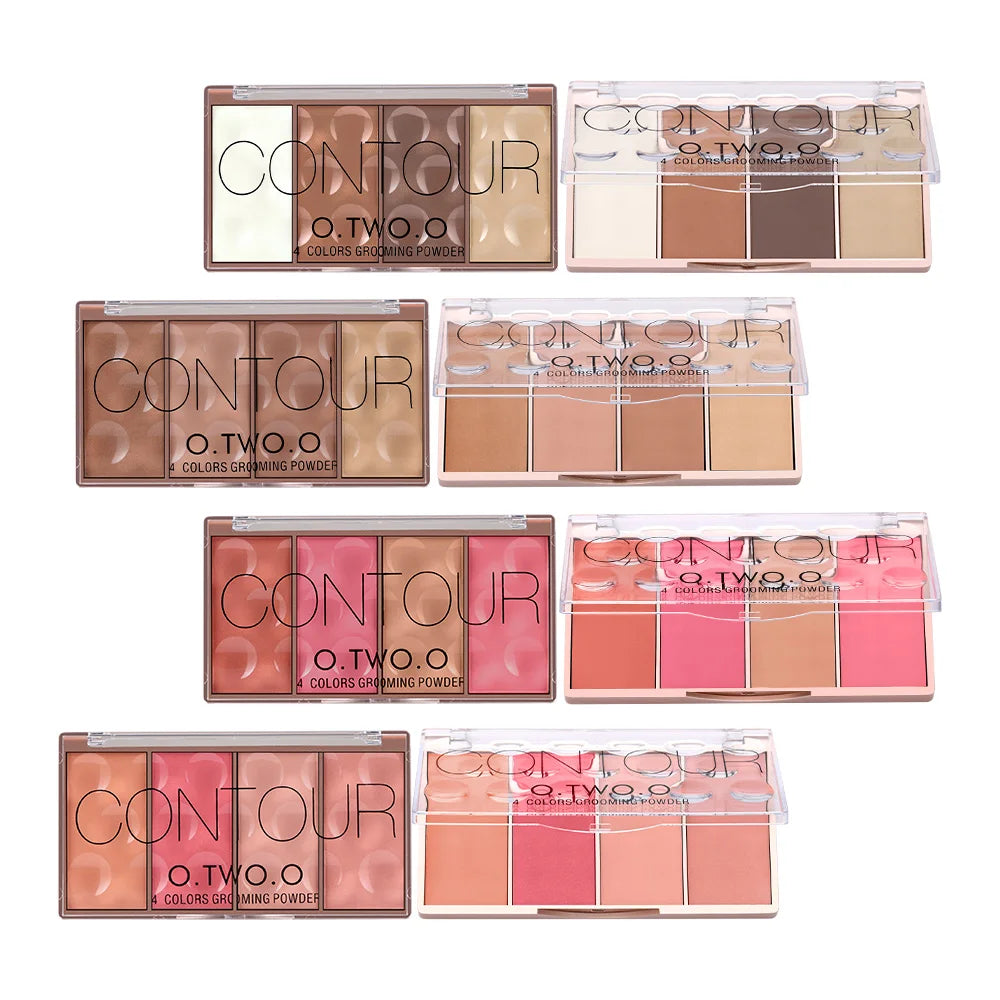 Long Lasting 4 Colors Contour Palette Face Shadow Grooming Powder Bronzer Facial Contouring Conceal 2