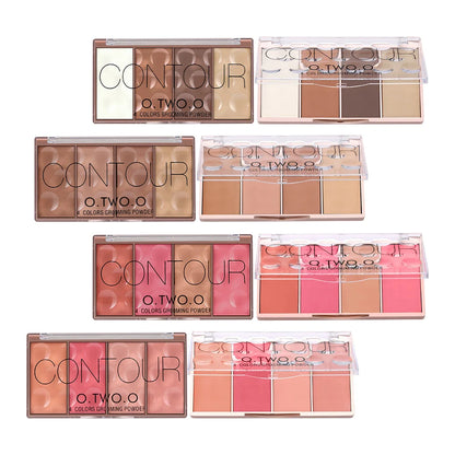 Long Lasting 4 Colors Contour Palette Face Shadow Grooming Powder Bronzer Facial Contouring Conceal 2