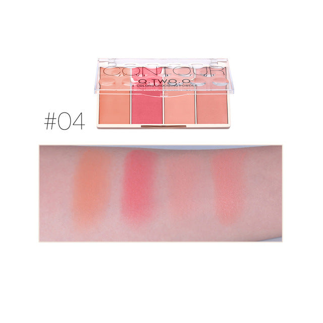 Long Lasting 4 Colors Contour Palette Face Shadow Grooming Powder Bronzer Facial Contouring Conceal 8