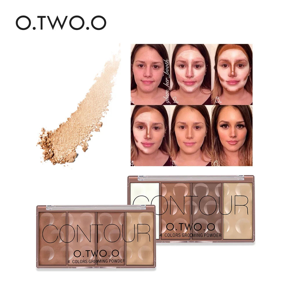Long Lasting 4 Colors Contour Palette Face Shadow Grooming Powder Bronzer Facial Contouring Conceal 5