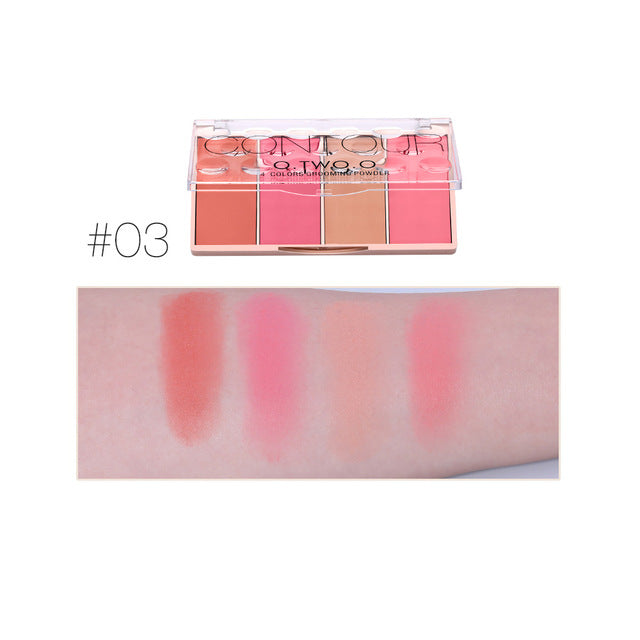 Long Lasting 4 Colors Contour Palette Face Shadow Grooming Powder Bronzer Facial Contouring Conceal 7