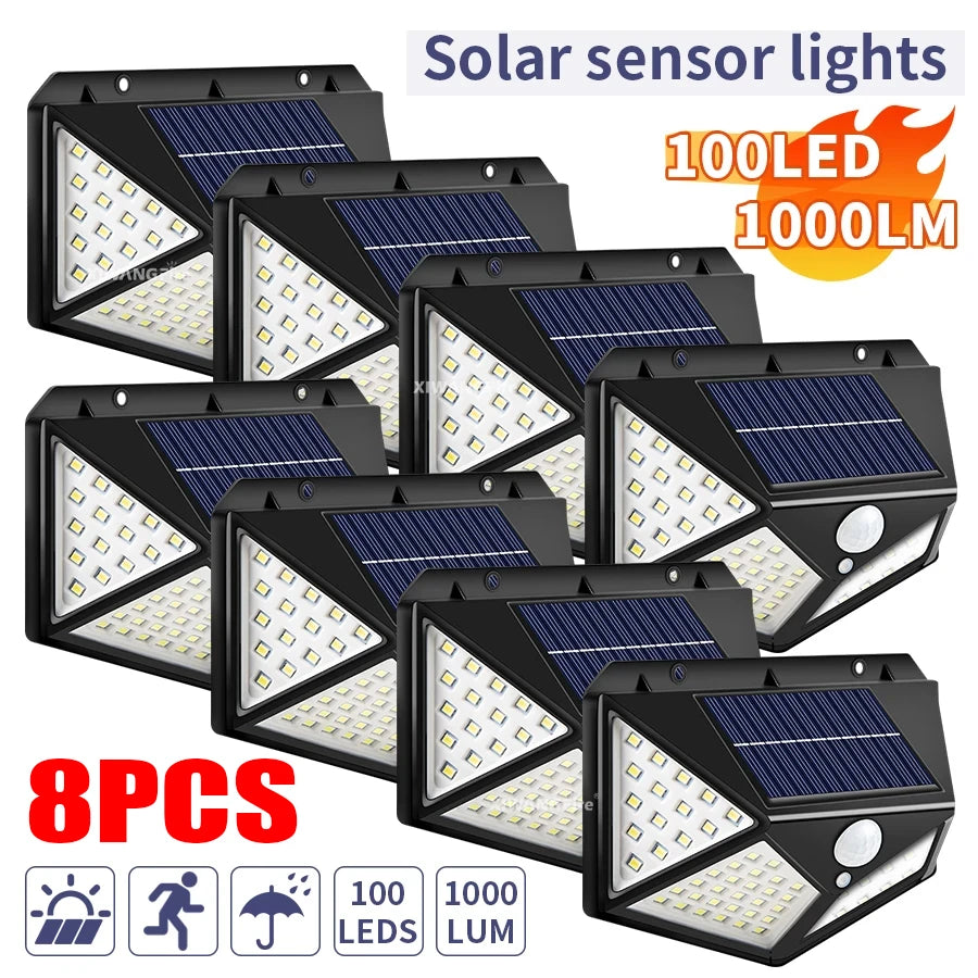 Multifunctional LED Solar Light with Motion Sensor, 270° Outdoor Garden Wall Lamp, IP65 Waterproof Decoration