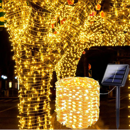 LED Solar Light Outdoor Garden Fairy String Light Waterproof Twinkle Lamps for Christmas Tree Patio Party Decoration