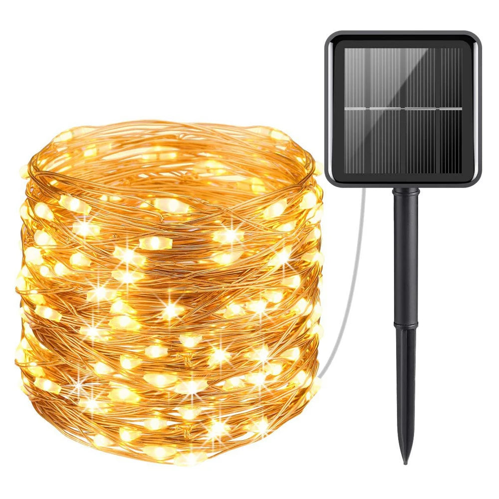 LED Solar Light Outdoor Garden Fairy String Light Waterproof Twinkle Lamps for Christmas Tree Patio Party Decoration