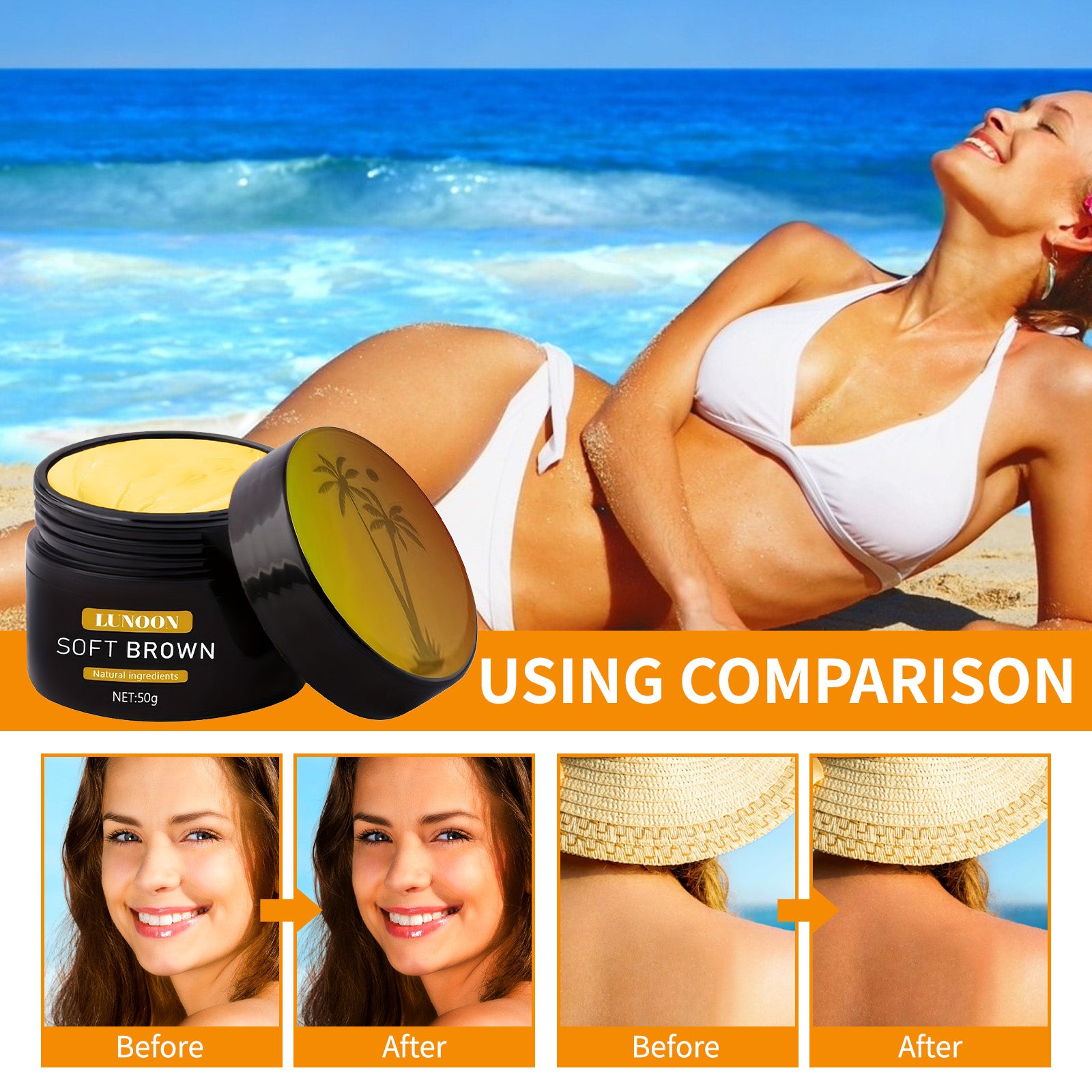 Self-help Quick Tanning Cream Bronzer Lotion, Summer Beach Tanning Booster, Lasting Body Bronzer Oil Restorative Cream