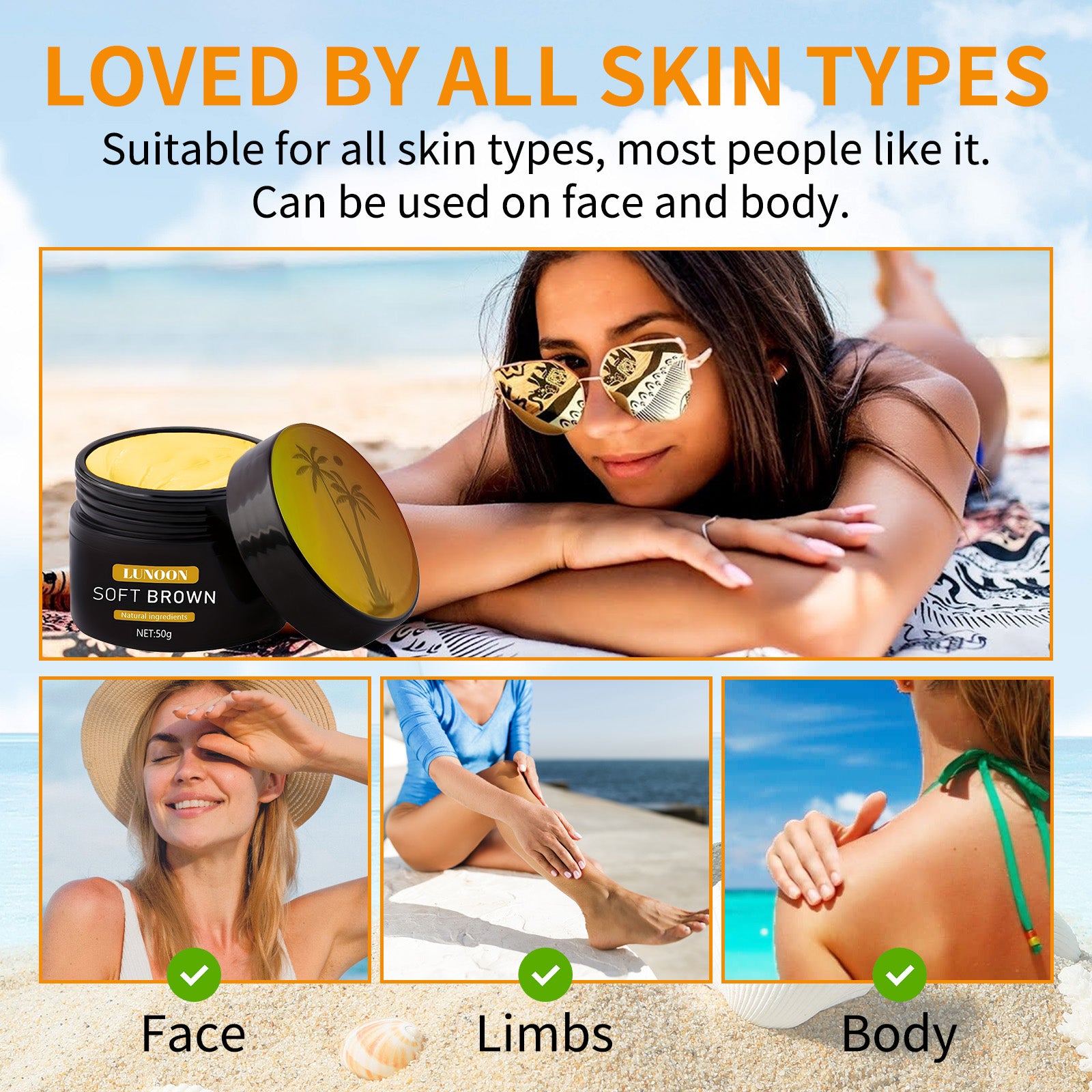 Self-help Quick Tanning Cream Bronzer Lotion, Summer Beach Tanning Booster, Lasting Body Bronzer Oil Restorative Cream