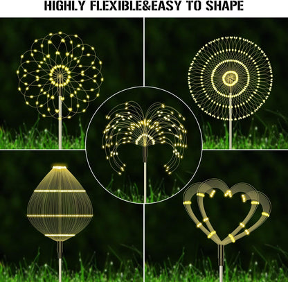 Waterproof Solar Fireworks Light Outdoor Garden Courtyard Road Lawn Decoration Copper Wire LED Deco 2