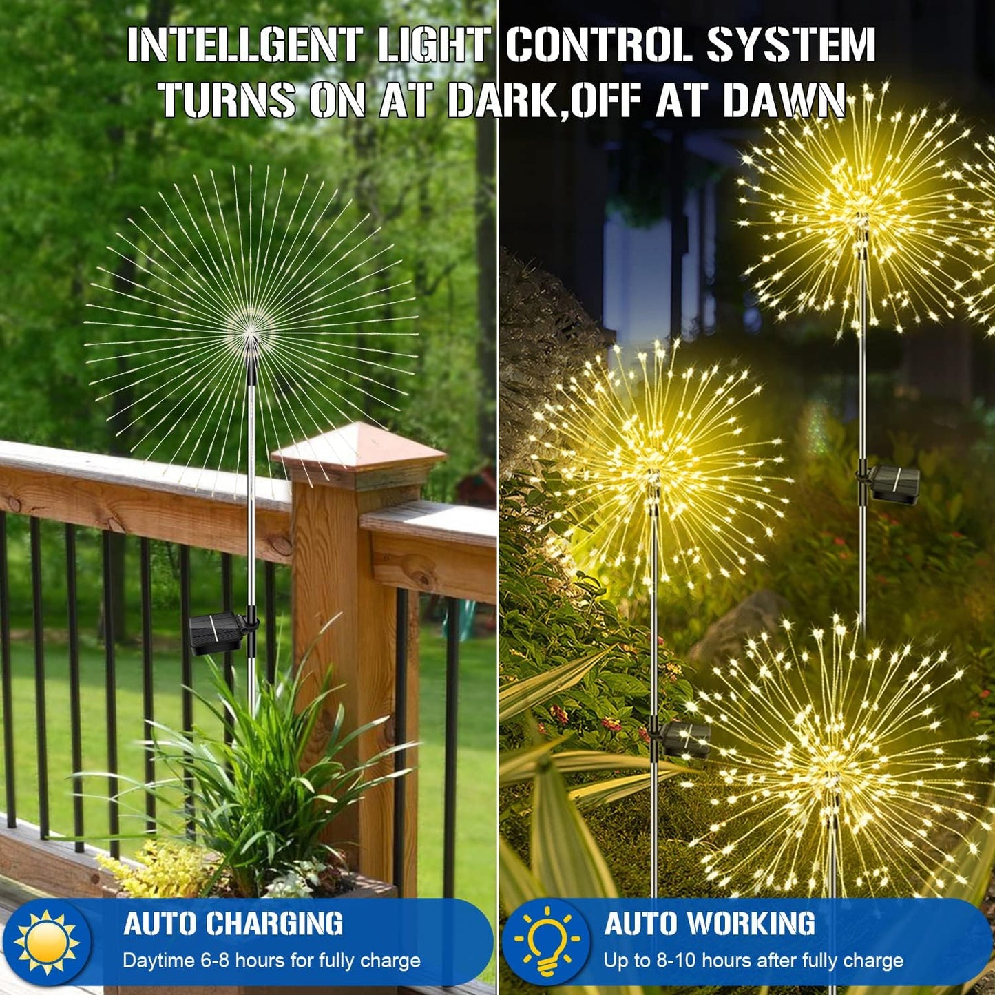 Waterproof Solar Fireworks Light Outdoor Garden Courtyard Road Lawn Decoration Copper Wire LED Deco 4