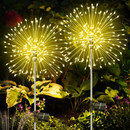 Waterproof Solar Fireworks Light Outdoor Garden Courtyard Road Lawn Decoration Copper Wire LED Deco 8