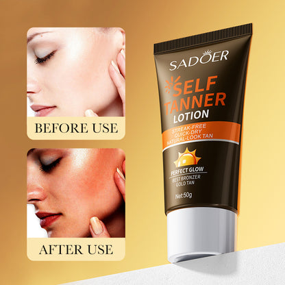 SADOER Body Self Tanners  Bronzer Summer Beach Tanning Cream Lasting Facial Self Tanners  Bronzers 3
