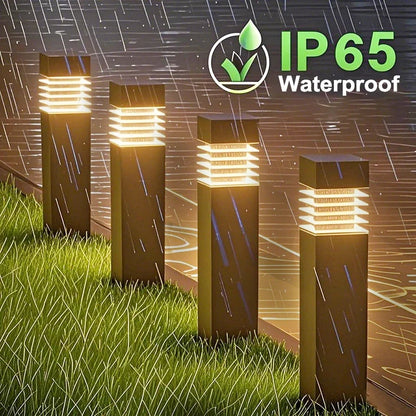 Outdoor Waterproof Square LED Solar Ground Lawn Lantern Pathway Decorative Lights for Courtyard Patio Balcony and Garden