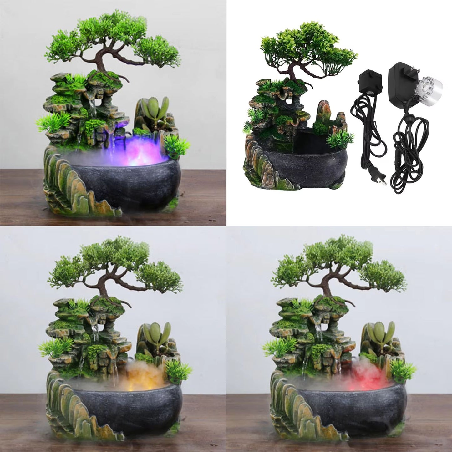 Zen Rockery Tabletop Fountain With Pump  Indoor Waterfall Decor For Home Bedroom  Office 2