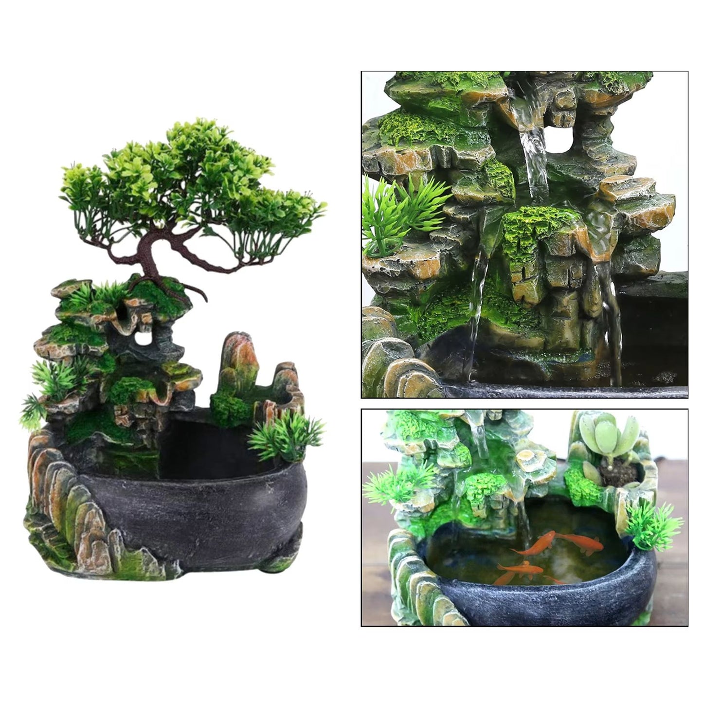 Zen Rockery Tabletop Fountain With Pump  Indoor Waterfall Decor For Home Bedroom  Office 3