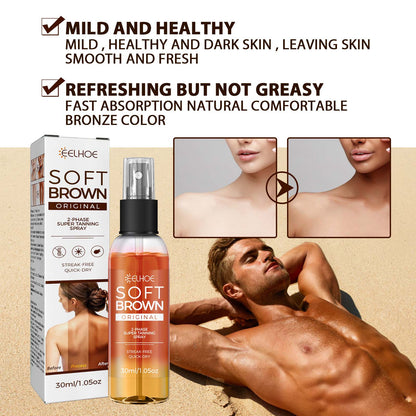 Tanning Spray Accelerate Darker, Natural Sunless Booster Solarium, Long Lasting Hydrating Smooth Bronzer Tanning