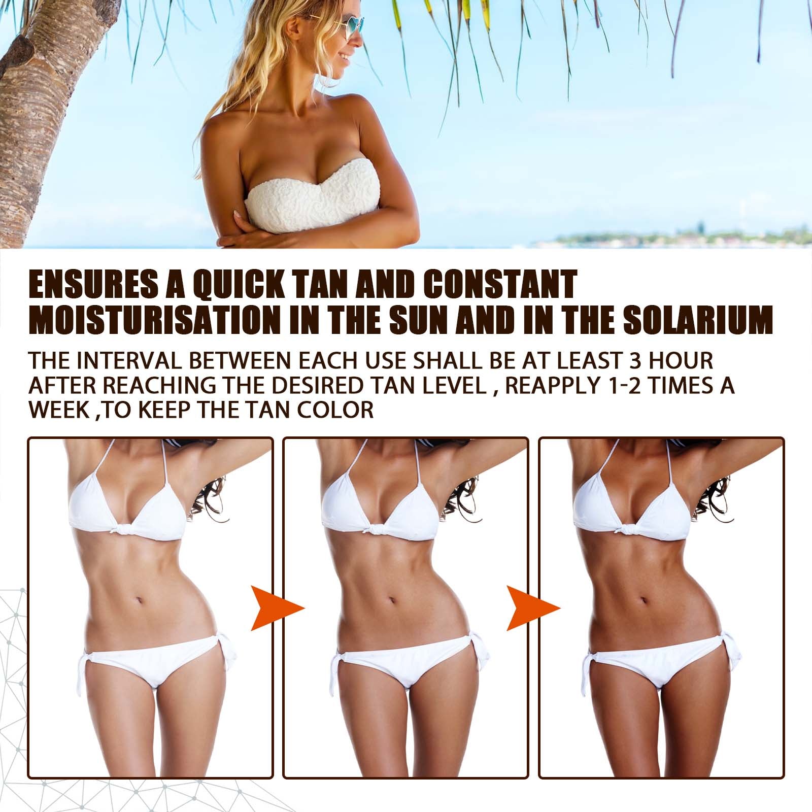 Tanning Spray Accelerate Darker, Natural Sunless Booster Solarium, Long Lasting Hydrating Smooth Bronzer Tanning