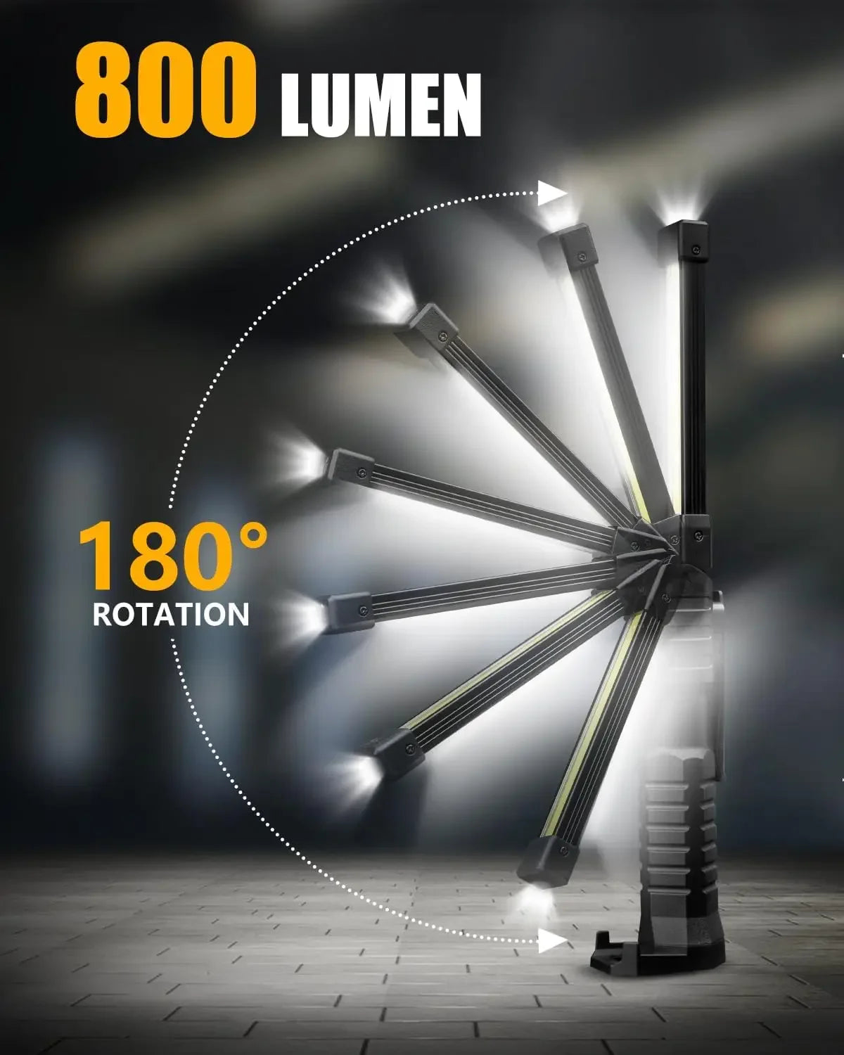 New COB Foldable Flashlight 7 Mode Magnetic USB Rechargeable LED Work Light With Hanging Hook 1200m