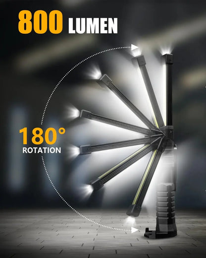 New COB Foldable Flashlight 7 Mode Magnetic USB Rechargeable LED Work Light With Hanging Hook 1200m