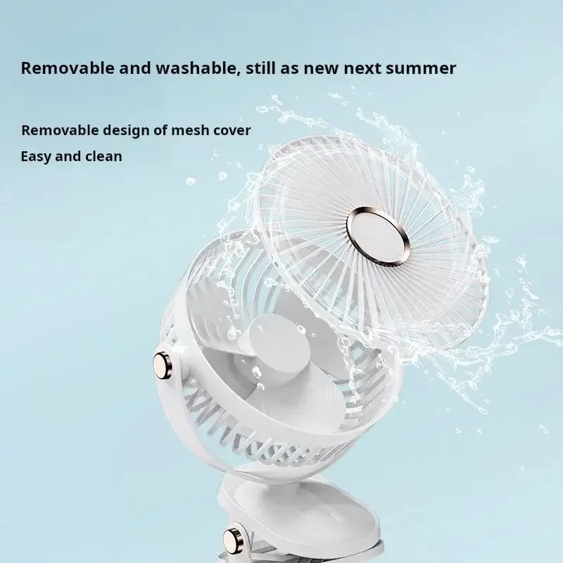 Rechargeable Portable Mini Clip Fan Wireless Electric Air Circulator With LED Light Clipon  Handhel 3