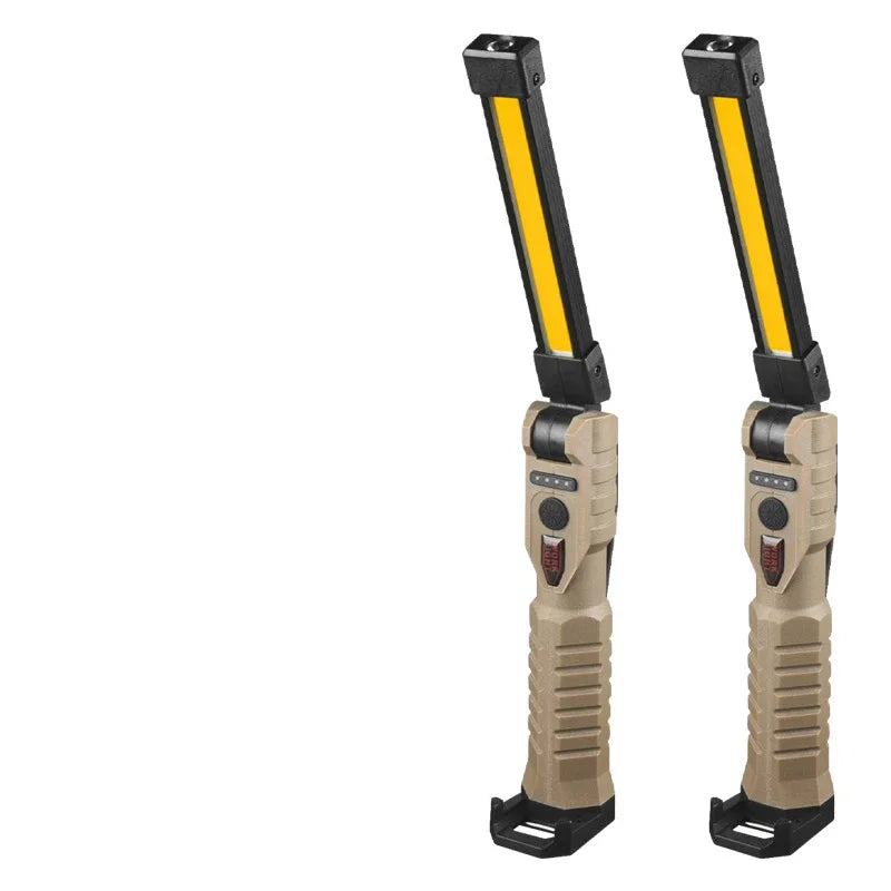 New COB Foldable Flashlight 7 Mode Magnetic USB Rechargeable LED Work Light With Hanging Hook 1200m