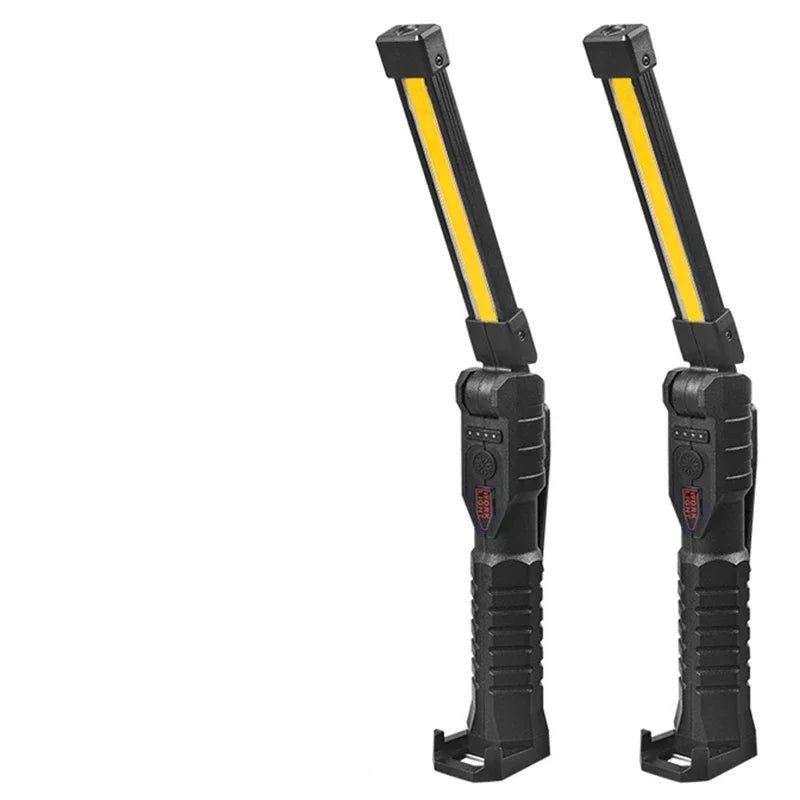 New COB Foldable Flashlight 7 Mode Magnetic USB Rechargeable LED Work Light With Hanging Hook 1200m