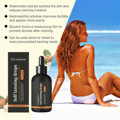 Sunless Self Tanning Drops Lasting Solarium Bronzer Natural Tanner For Body Face Antioxidant Preven 5