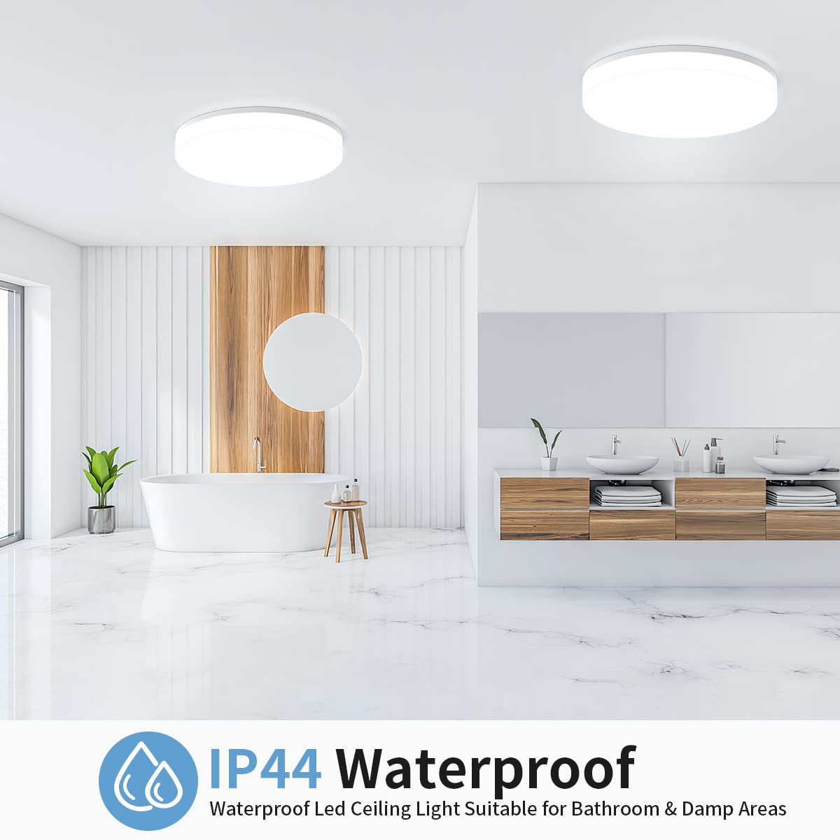 Round LED Ceiling Light Modern, Ultra-Thin 4cm Flush Mount Light for Living Room, Bedroom, Kitchen, Bathroom Lighting