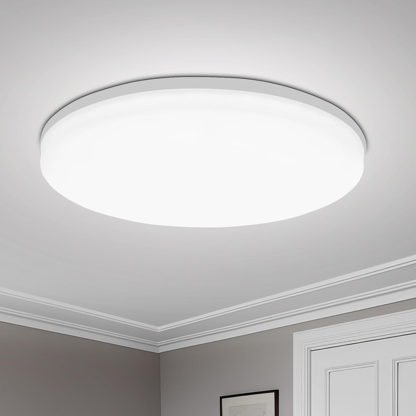 Round LED Ceiling Light Modern, Ultra-Thin 4cm Flush Mount Light for Living Room, Bedroom, Kitchen, Bathroom Lighting