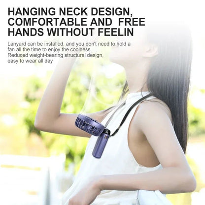 Foldable Portable Handheld Mini Fan Speed Neck Hanging USB Rechargeable Fan With Display Screen  Ph 4