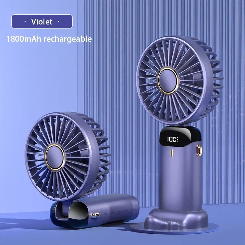 Foldable Portable Handheld Mini Fan Speed Neck Hanging USB Rechargeable Fan With Display Screen  Ph 10