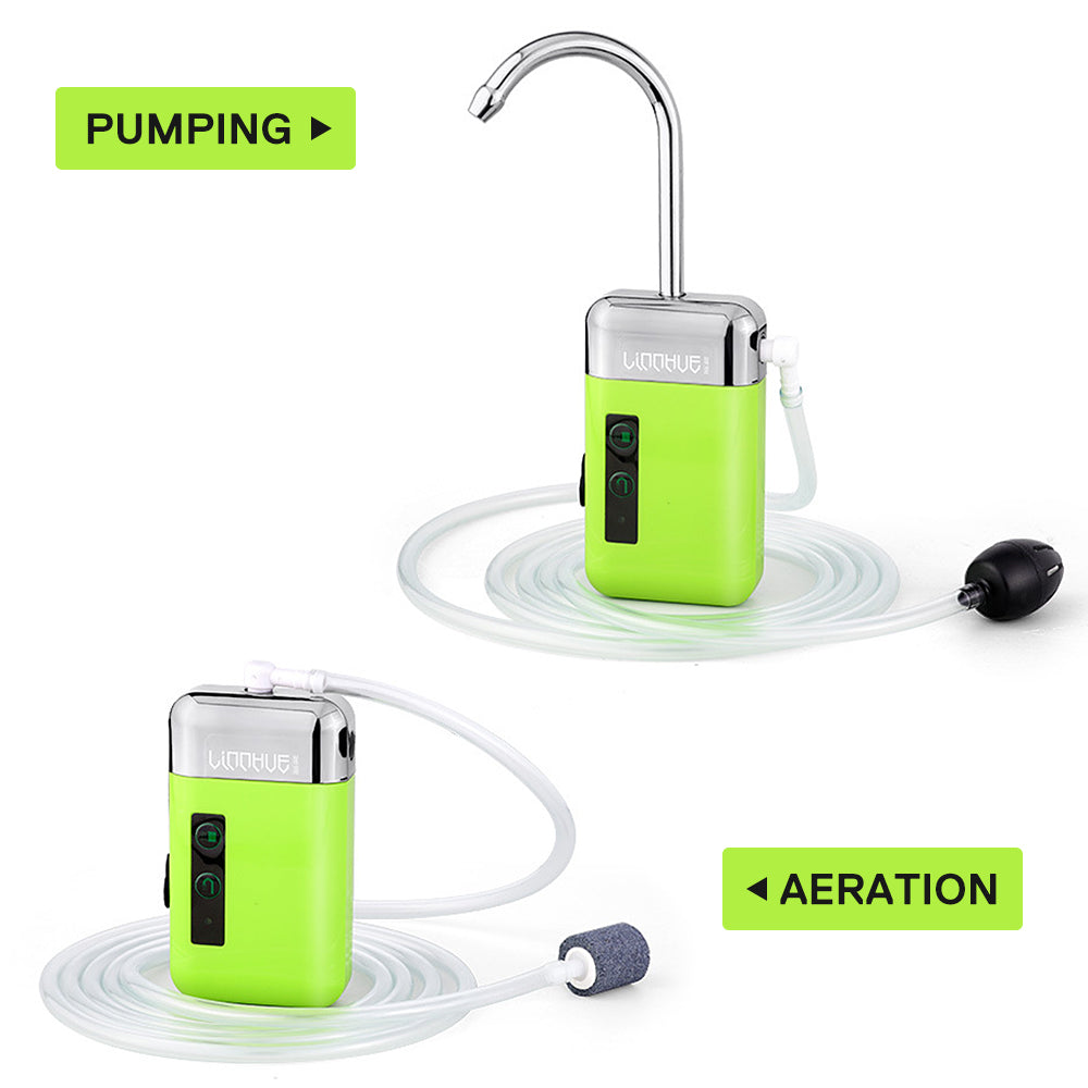 3in1 Sensing Oxygen Pump Portable Mini USB Charging Pump Air Stone Tube Automatic Water Pump With L 4