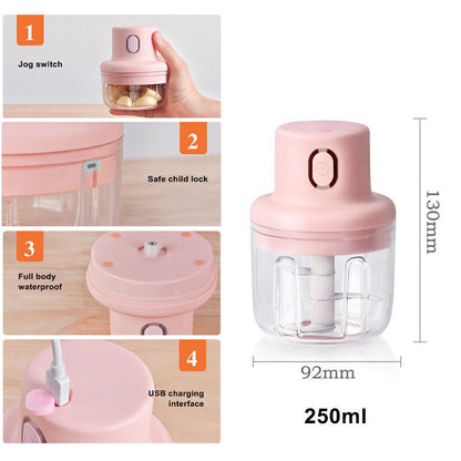 Sturdy Mini Electric Garlic Chopper Meat Grinder Garlic Masher Machine, Durable Vegetable Crusher for Ginger, Garlic