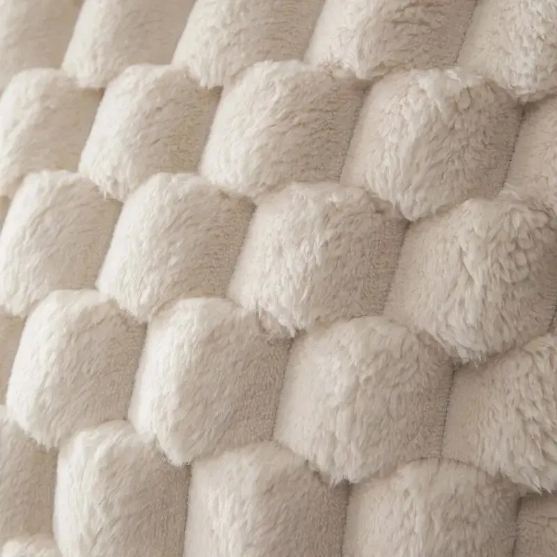 Cream White Pineapple Grid Turtle Pattern 3D Soft Plush Throw Pillowcase Decorative Cushion Cover F 3