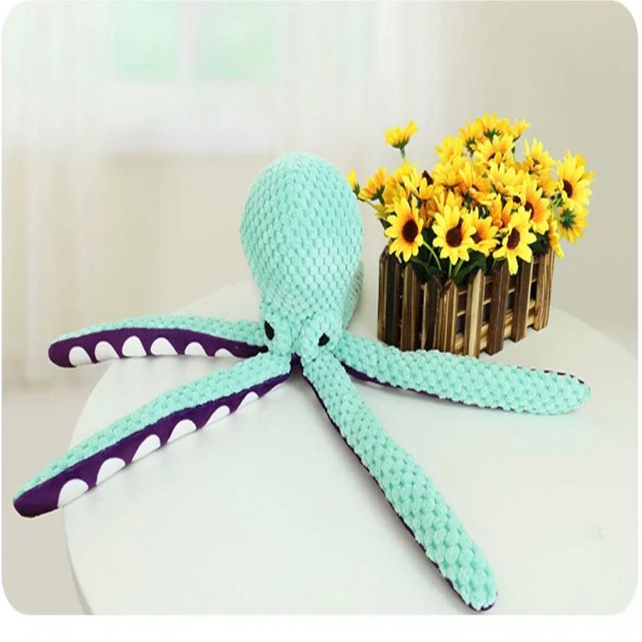 Interactive Dog Pet Plush Octopus Toy with Sound, Durable Anti-Demolition Chew Toy for Home Play, Large & Small Dog Toy