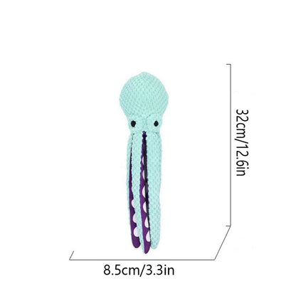Interactive Dog Pet Plush Octopus Toy with Sound, Durable Anti-Demolition Chew Toy for Home Play, Large & Small Dog Toy