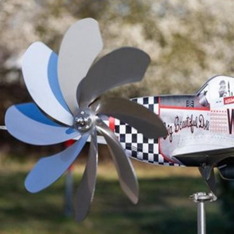 Stainless Steel Household Garden Windmill Airplane Spinners Weatherproof Wind Powered Catcher Outdo 4
