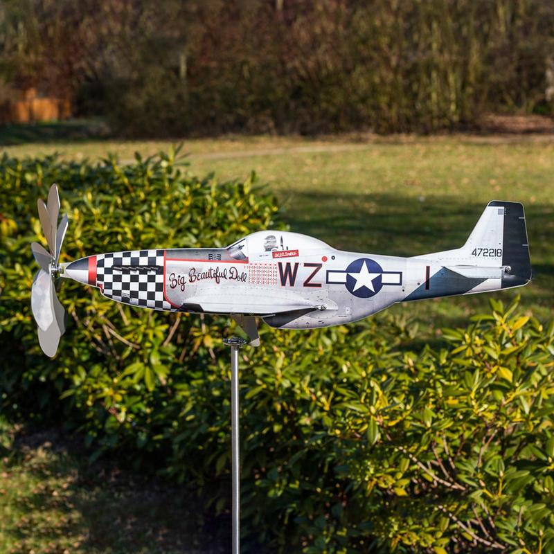 Stainless Steel Household Garden Windmill Airplane Spinners Weatherproof Wind Powered Catcher Outdo 5