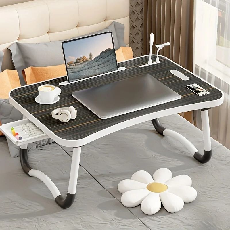 Portable Laptop Desk Foldable Table With USB Light And Cup Holder 10