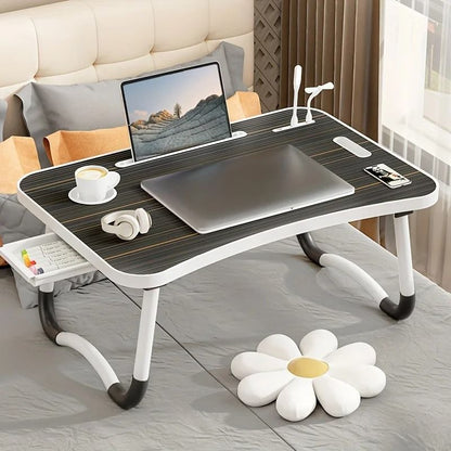 Portable Laptop Desk Foldable Table With USB Light And Cup Holder 10