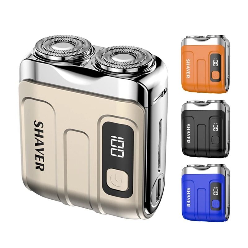 Mini Travel Electric Shaver Rechargeable Rotary Razor for Men