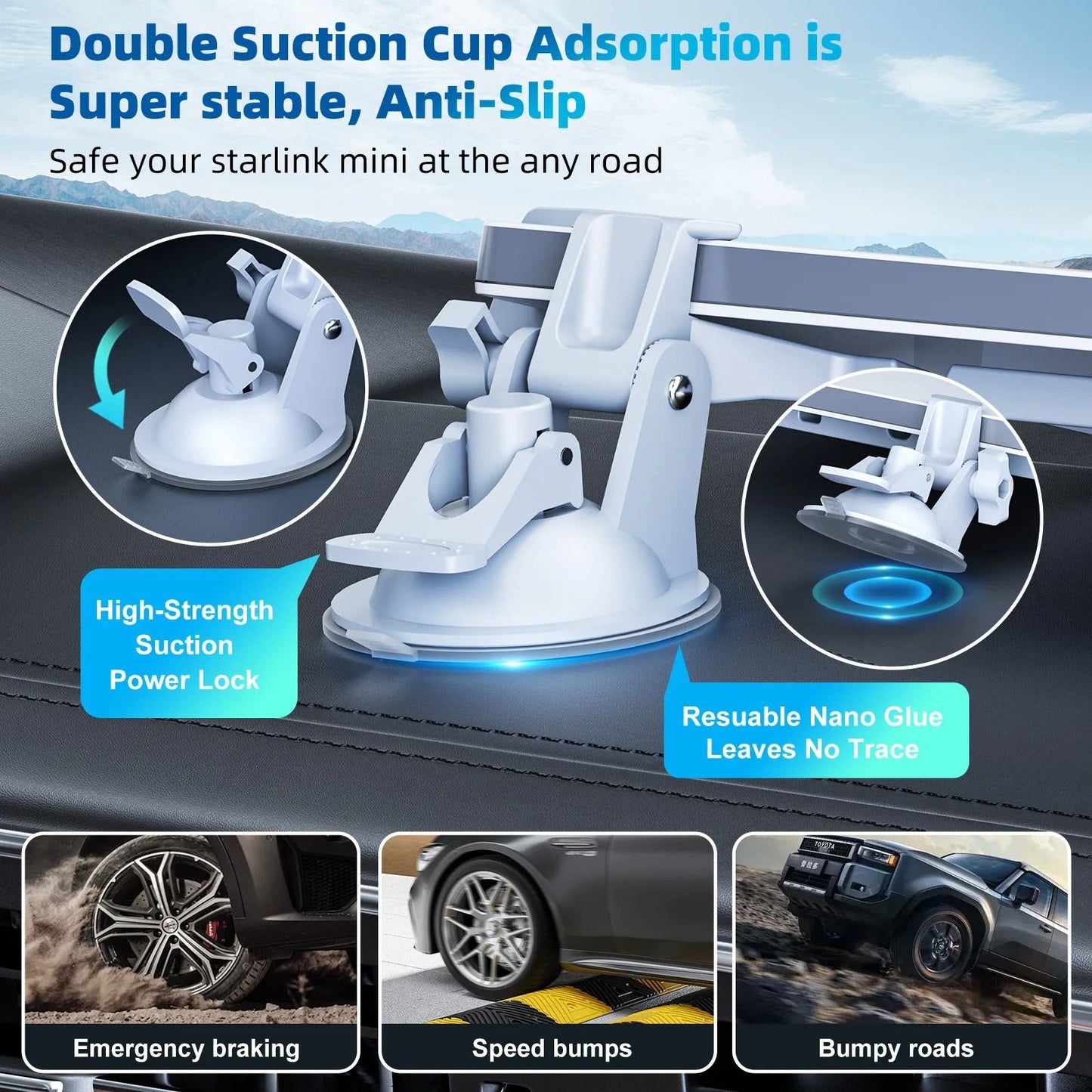 Suction Cup Car Mount Bracket For Starlink Mini 3