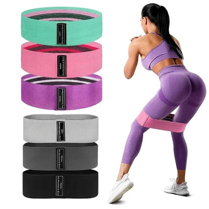Fabric Resistance Bands Set 3pcs Non Slip Booty and Thigh Workout Loops