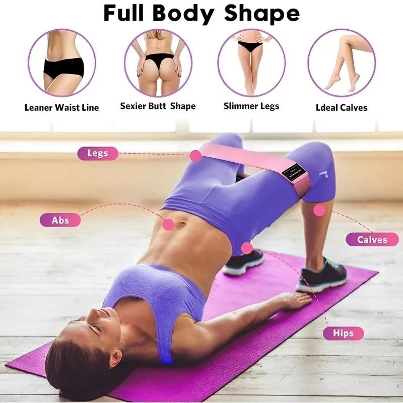 Fabric Resistance Bands Set 3pcs Non Slip Booty And Thigh Workout Loops 2