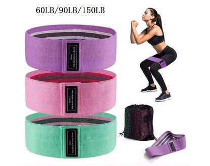 Fabric Resistance Bands Set 3pcs Non Slip Booty And Thigh Workout Loops 6